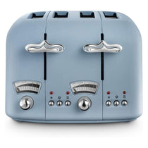 Delonghi Argento Flora 4 Slice Toaster Stainless Steel 1600 W - Blue