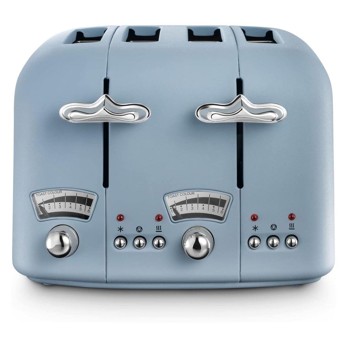Delonghi Argento Flora 4 Slice Toaster Stainless Steel 1600 W - Blue