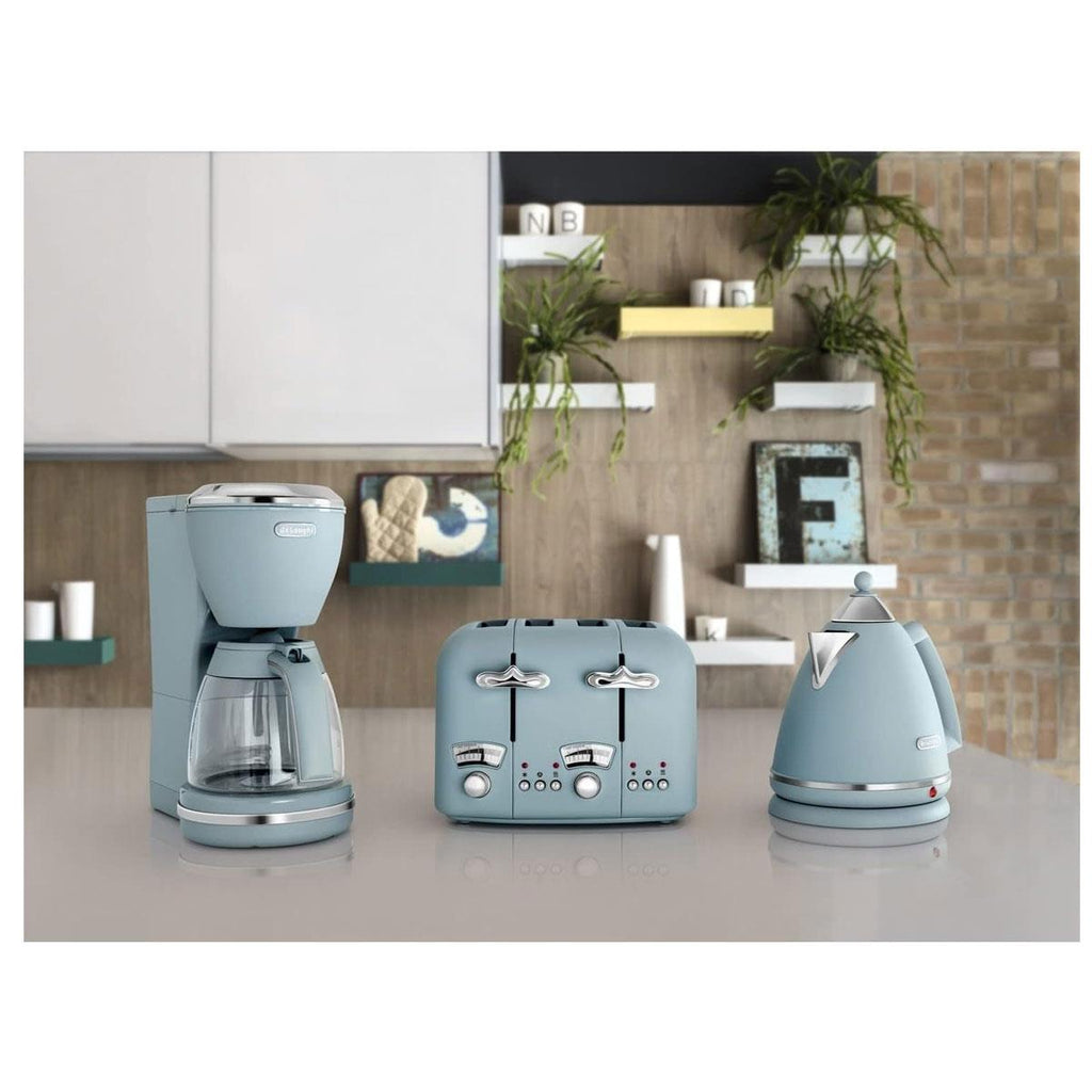 Delonghi Argento Flora 4 Slice Toaster Stainless Steel 1600 W - Blue
