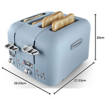 Delonghi Argento Flora 4 Slice Toaster Stainless Steel 1600 W - Blue