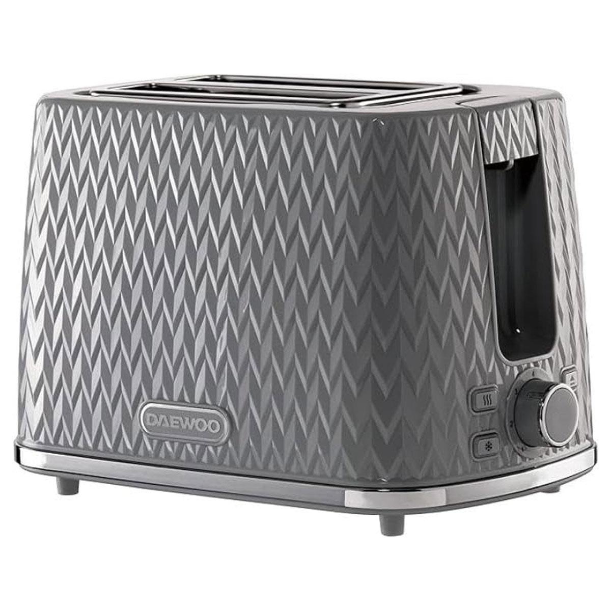 Daewoo Argyle 2 Slice Toaster With Reheat Cancel And Defrost Functions 800 W - Dark Grey