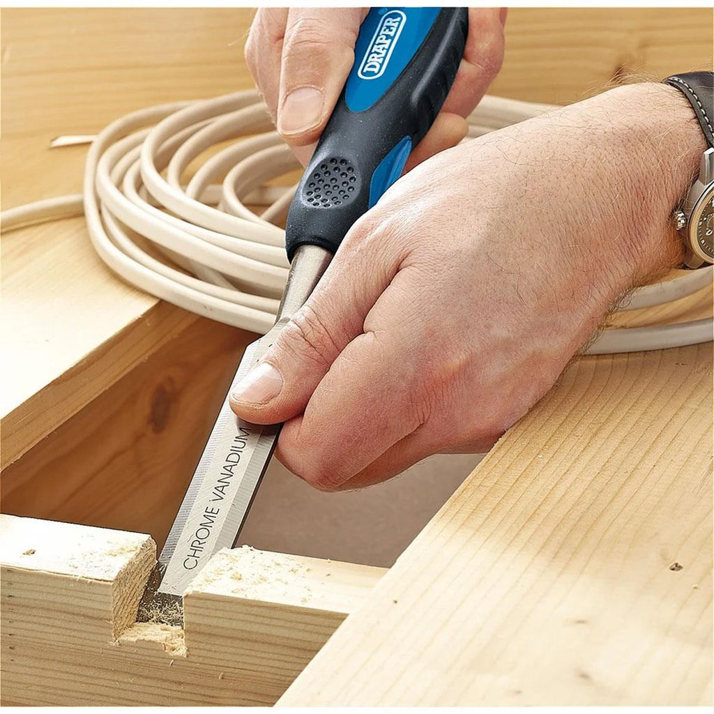 Draper Soft Grip Chisels With Bevel Edges 150mm 3 Piece Set