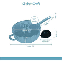 KitchenCraft Stainless Steel Non-Stick 6 Hole Poached Egg Maker 26cm - Silver