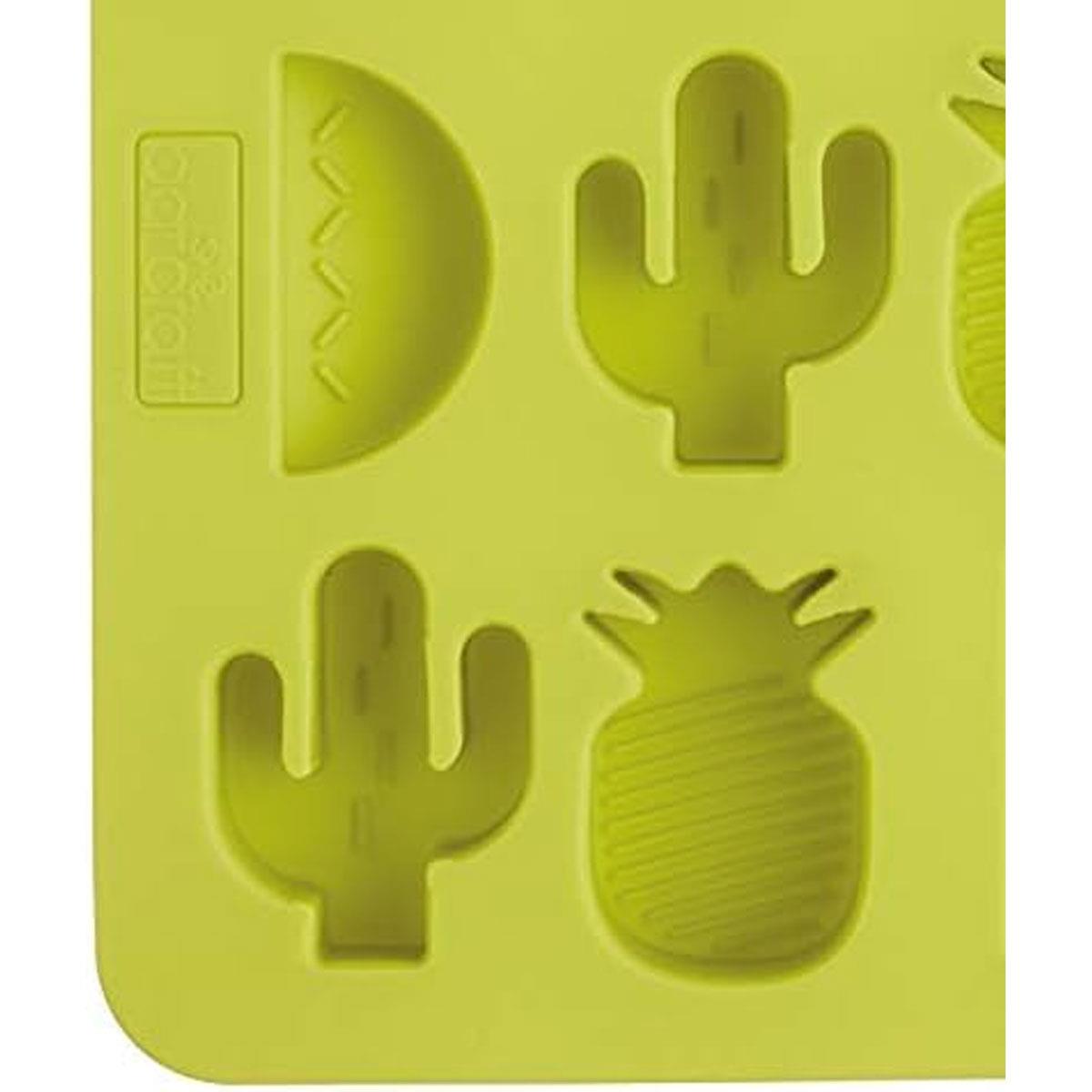 KitchenCraft BarCraft Novelty Silicone Ice Cube Tray With Tropical Shapes - Green