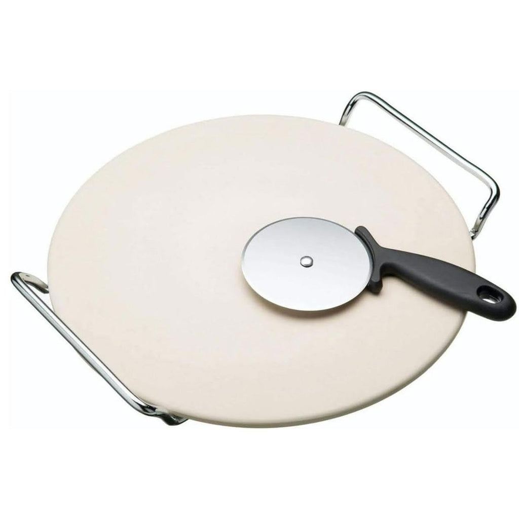 KitchenCraft World of Flavours Italian Pizza Stone Set - 2 Pieces