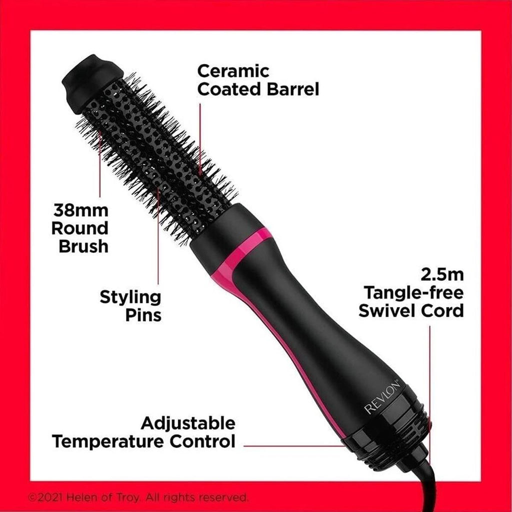 Revlon One Step Style Booster 38mm   Round Brush Dryer And Styler - Black