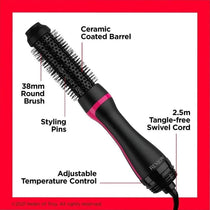 Revlon One Step Style Booster 38mm   Round Brush Dryer And Styler - Black