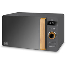 Swan Nordic Digital LED Microwave With Wood Effect Handle 20 Liters 800 W - Slate Grey