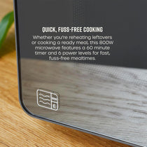Swan Nordic Digital LED Microwave With Wood Effect Handle 20 Liters 800 W - Slate Grey