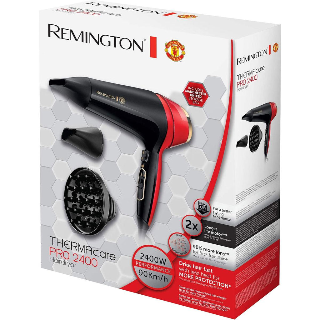 Remington Thermacare Pro 2400 Hair Dryer Manchester United Edition - Black And Red
