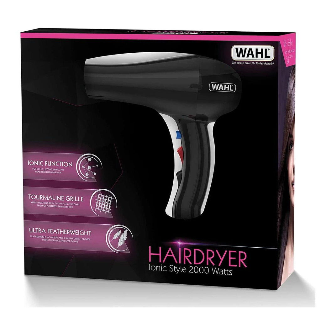 Wahl Ionic Style Hair Dryer 3 Heat And 2 Speed Settings 2000 W - Black