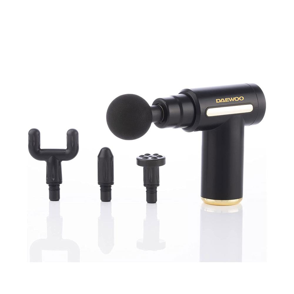 Daewoo Mini Massage Gun With 4 Massage Heads LED Rechargeable 1500mAh - Black
