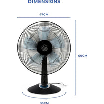 Swan 12 Inch Activair Silence And Turbo Desk Fan With 2 Speeds 60 W - Black