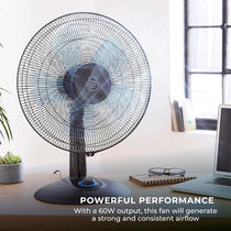 Swan 12 Inch Activair Silence And Turbo Desk Fan With 2 Speeds 60 W - Black