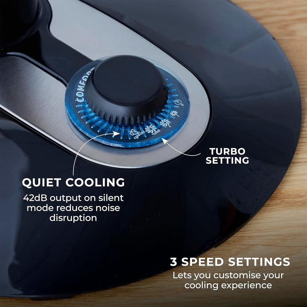 Swan 12 Inch Activair Silence And Turbo Desk Fan With 2 Speeds 60 W - Black