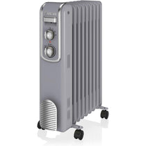 Swan Retro 9 Finned Oil Filled Radiator With 3 Heat Settings 2000 W - Grey