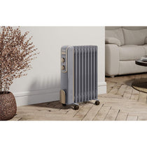 Swan Retro 9 Finned Oil Filled Radiator With 3 Heat Settings 2000 W - Grey