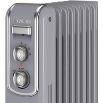 Swan Retro 9 Finned Oil Filled Radiator With 3 Heat Settings 2000 W - Grey