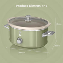 Swan Retro Slow Cooker With 3 Temperature Settings 200W 3.5 Litres - Green