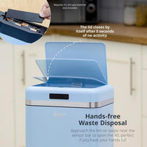 Swan Retro Square Sensor Bin With Infrared Technology Square 45 Litre - Blue