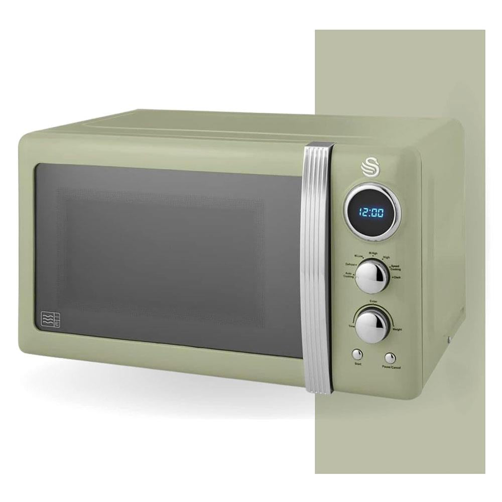 Swan Retro Digital Microwave With 5 Power Levels 800 W 20 Litre - Green