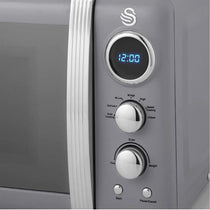 Swan Retro Digital Microwave With 5 Power Levels 800 W 20 Litre - Grey