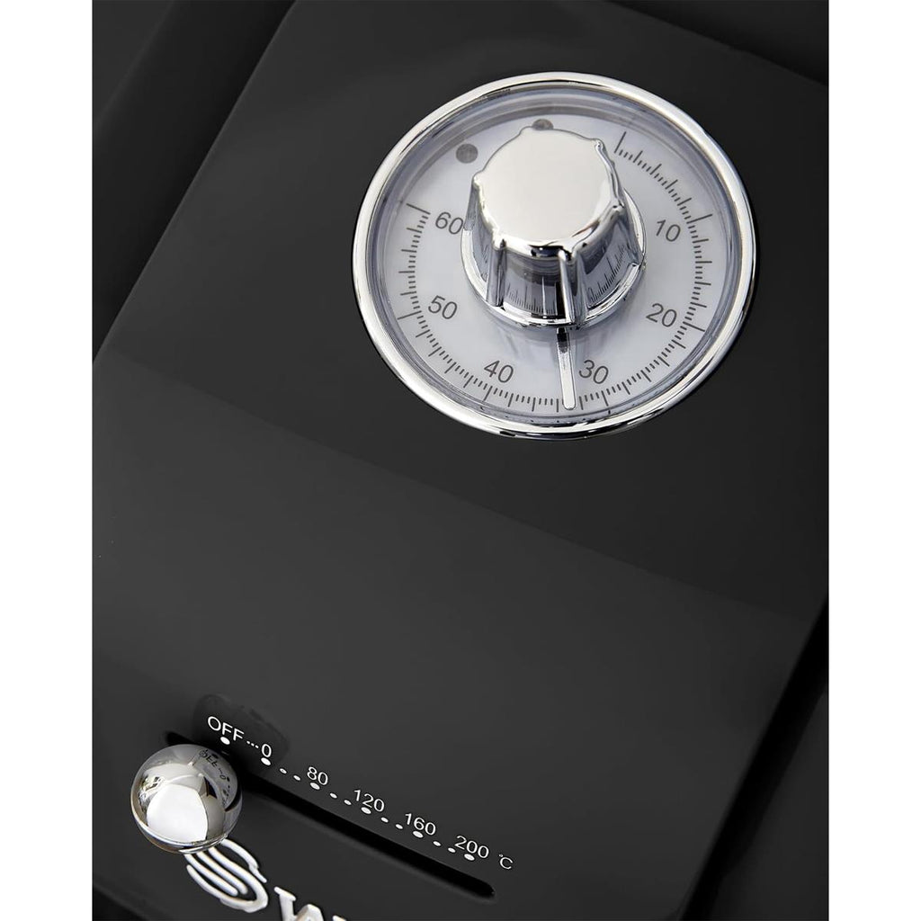 Swan Retro Manual Air Fryer Healthy Frying Non-Stick 6 Litre - Black
