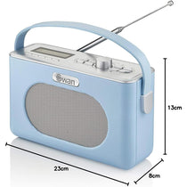 Swan Retro DAB Bluetooth Radio 3W - Blue