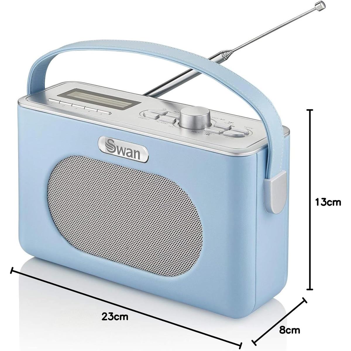 Swan Retro DAB Bluetooth Radio 3W - Blue