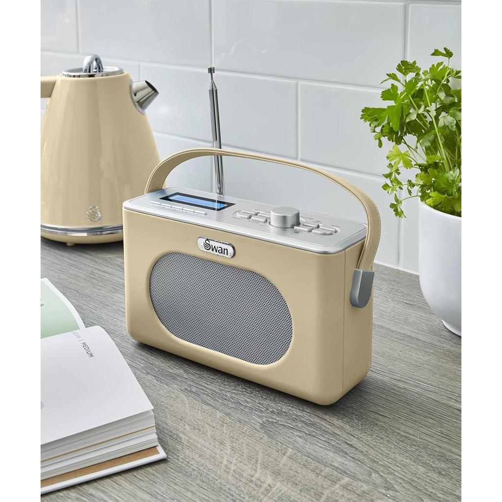 Swan Retro DAB Bluetooth Radio 3W - Cream
