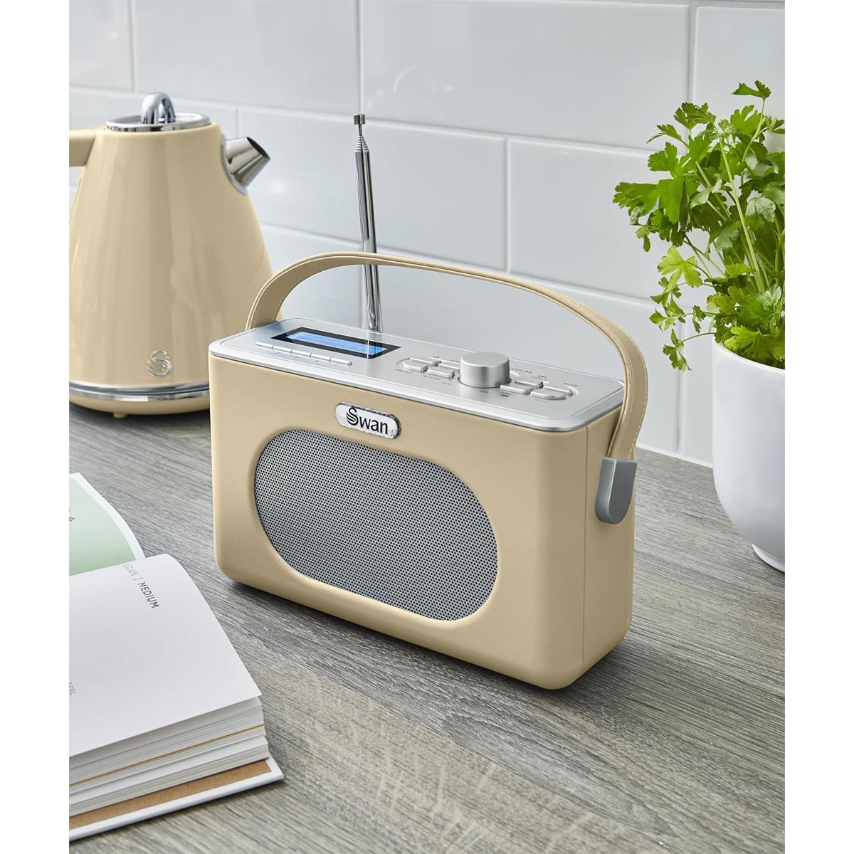 Swan Retro DAB Bluetooth Radio 3W - Cream