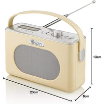Swan Retro DAB Bluetooth Radio 3W - Cream