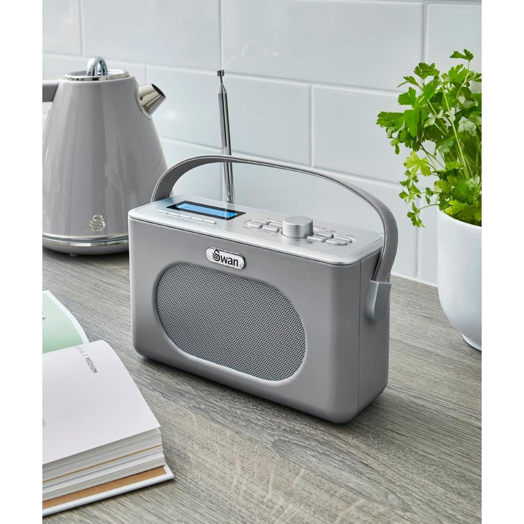 Swan Retro DAB Bluetooth Radio 3W - Grey