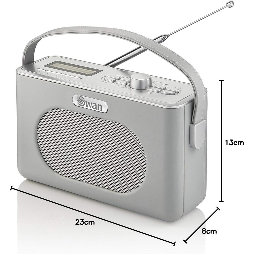 Swan Retro DAB Bluetooth Radio 3W - Grey