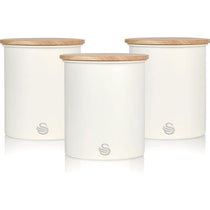 Swan Nordic Sugar Tea Coffee Storage Canisters Set of 3 - Cotton White