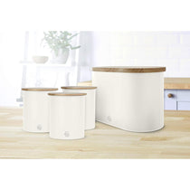 Swan Nordic Sugar Tea Coffee Storage Canisters Set of 3 - Cotton White