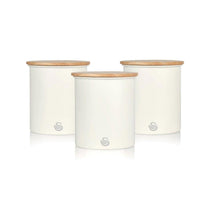 Swan Nordic Sugar Tea Coffee Storage Canisters Set of 3 - Cotton White