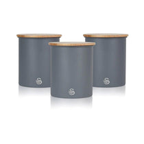 Swan Nordic Sugar Tea Coffee Storage Canisters Set of 3 - Slate Grey