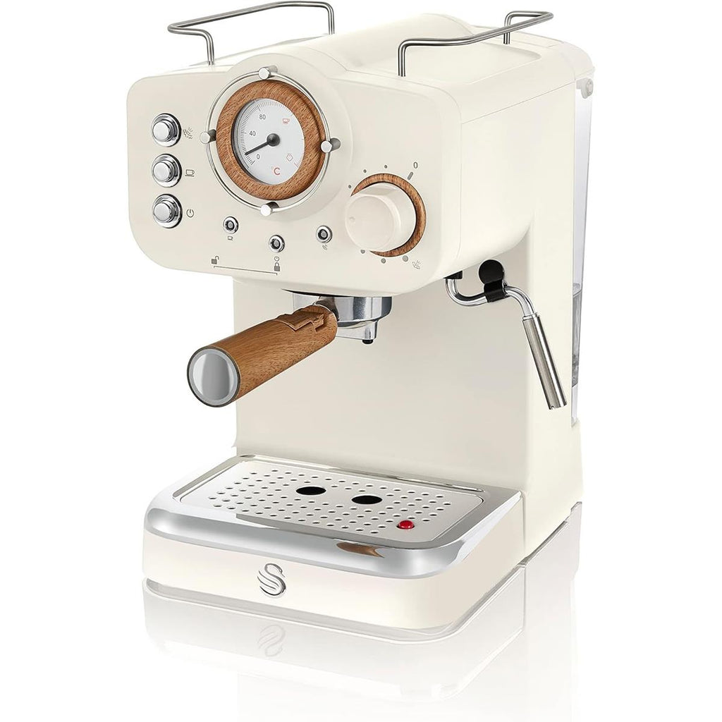 Swan Nordic Pump Espresso Coffee Machine 1100 W 1.2 Litre - Cotton White