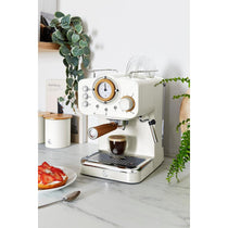 Swan Nordic Pump Espresso Coffee Machine 1100 W 1.2 Litre - Cotton White