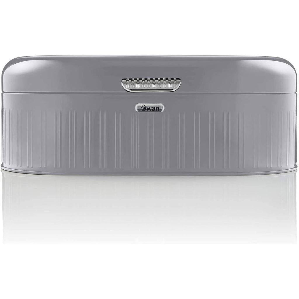 Swan Retro Bread Bin Generous Storage Capacity - Grey