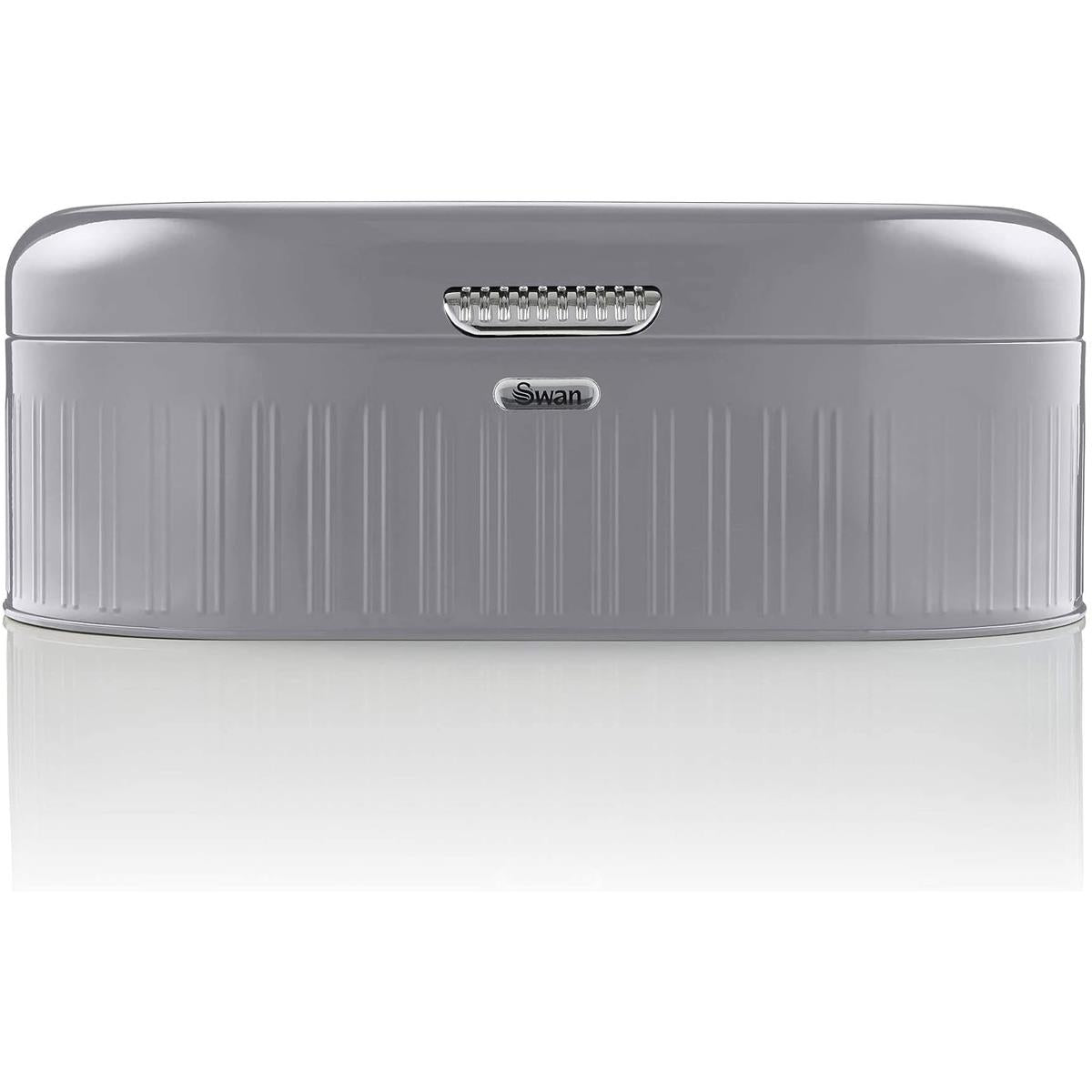 Swan Retro Bread Bin Generous Storage Capacity - Grey