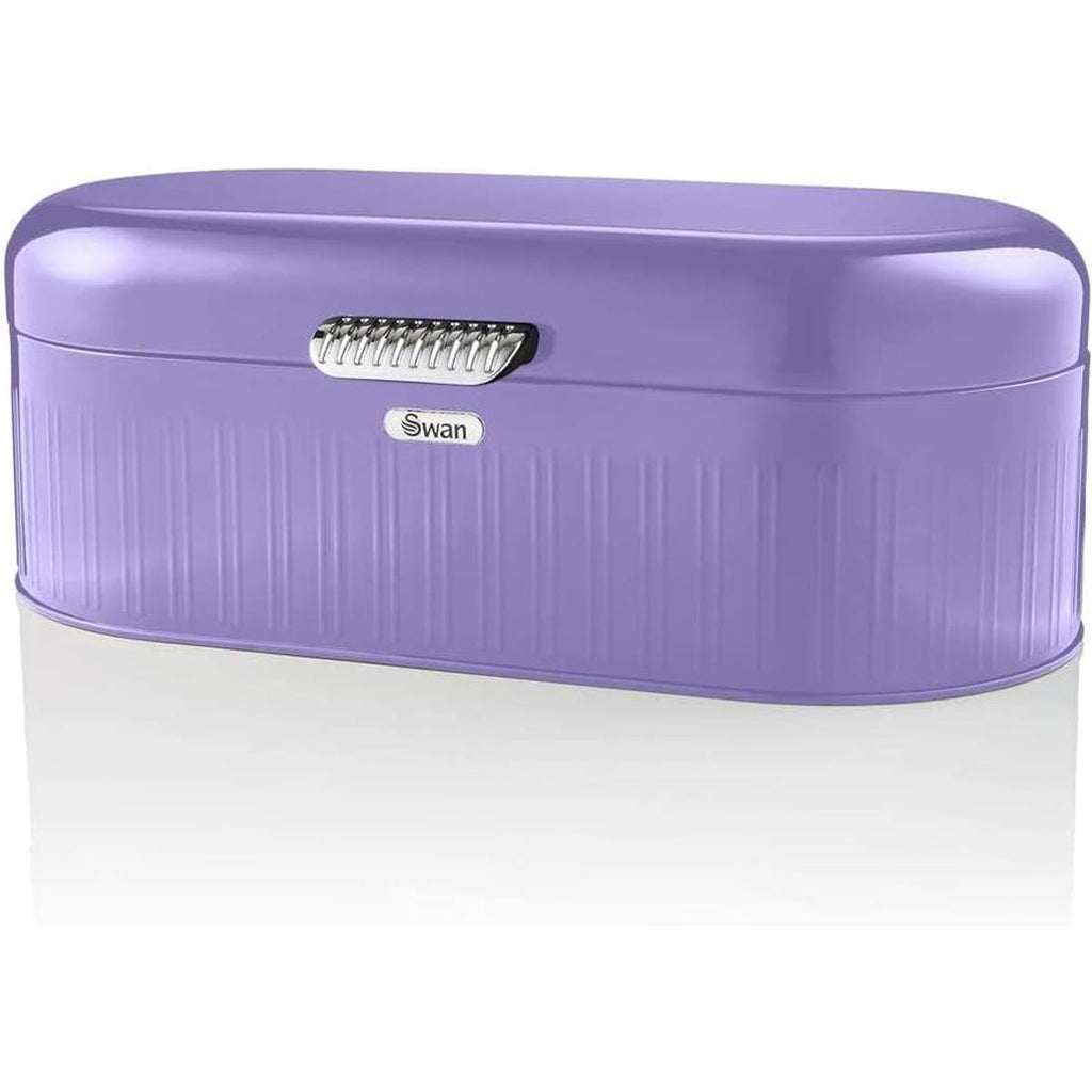 Swan Retro Bread Bin Generous Storage Capacity - Purple