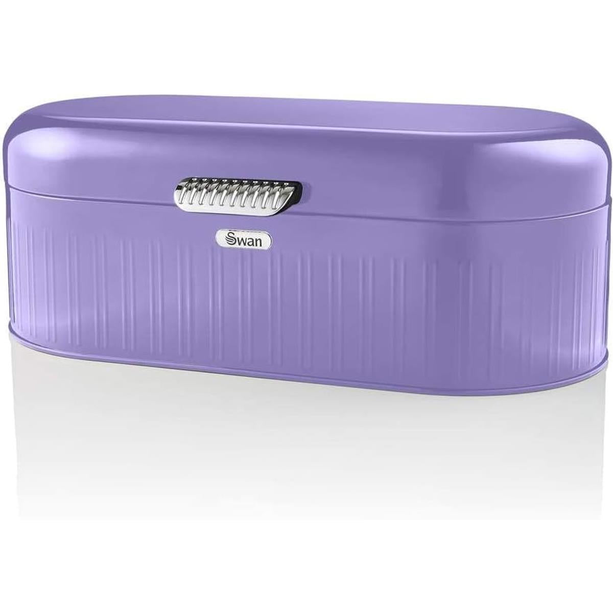 Swan Retro Bread Bin Generous Storage Capacity - Purple