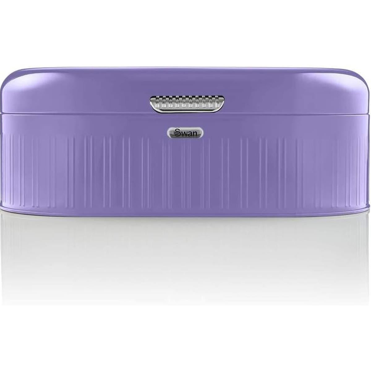 Swan Retro Bread Bin Generous Storage Capacity - Purple