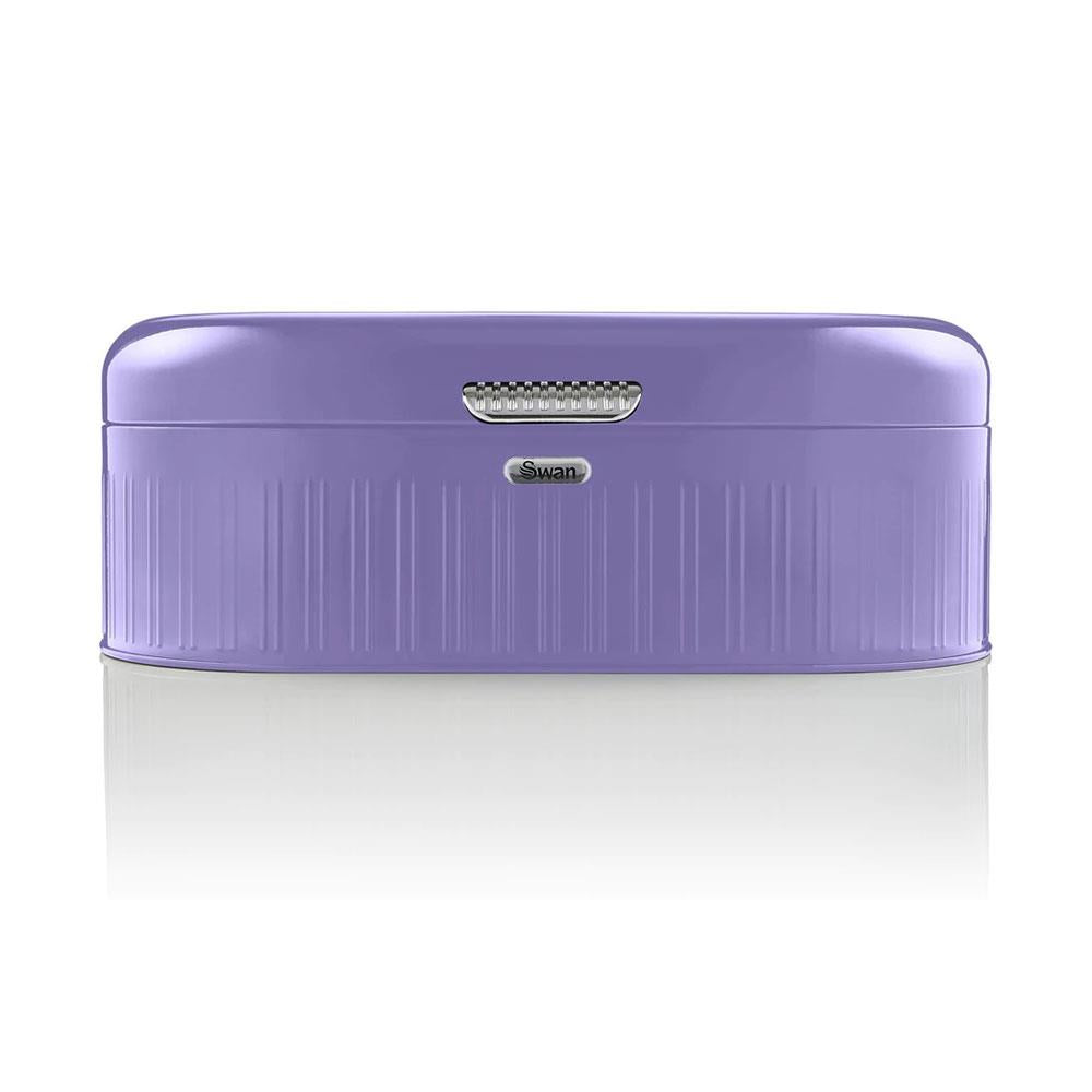 Swan Retro Bread Bin Generous Storage Capacity - Purple