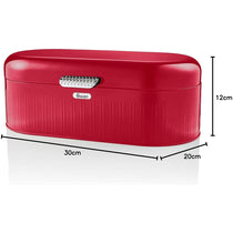 Swan Retro Bread Bin Generous Storage Capacity - Red