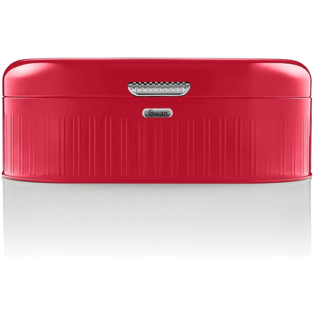 Swan Retro Bread Bin Generous Storage Capacity - Red