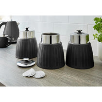 Swan Retro Tea Coffee And Sugar Canisters 1.2 Litre Capacity Set of 3 - Black