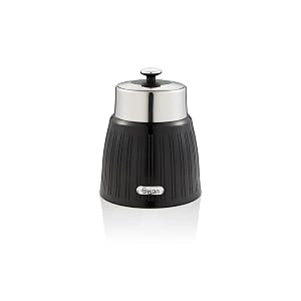 Swan Retro Tea Coffee And Sugar Canisters 1.2 Litre Capacity Set of 3 - Black